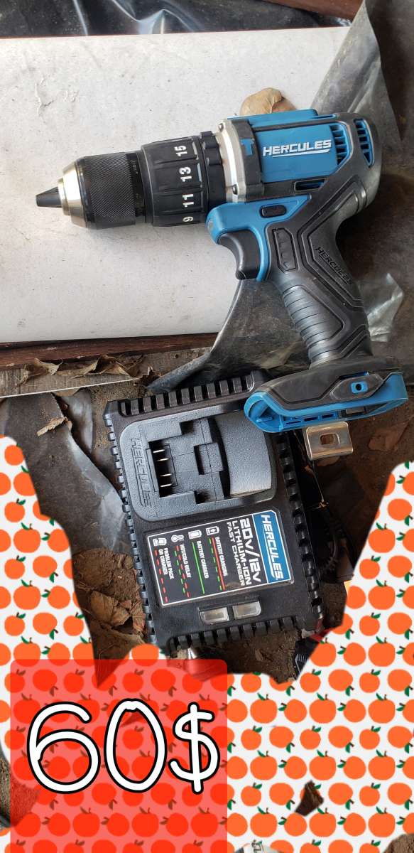 Hercules hammer drill batt and charger