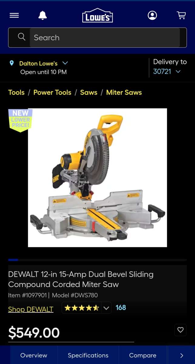 dewalt Double Bevel sliding compound miter saw