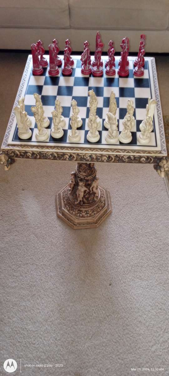 Marble Top Board Chess Set