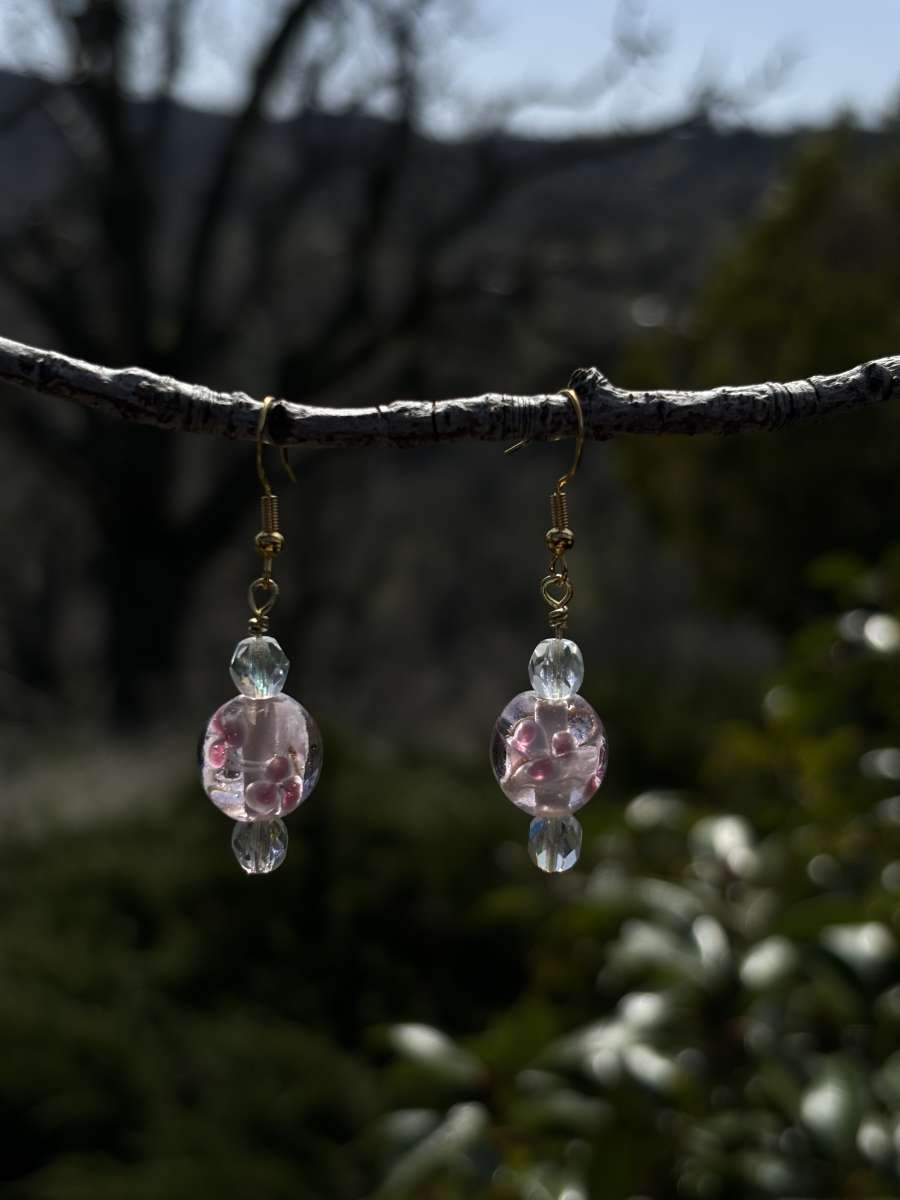 handmade glass beaded earrings