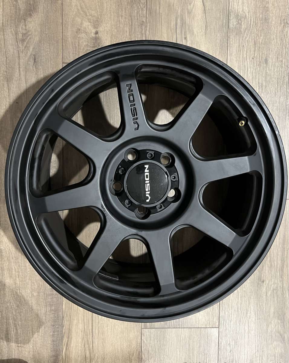 4 new identical matte black Vision rims