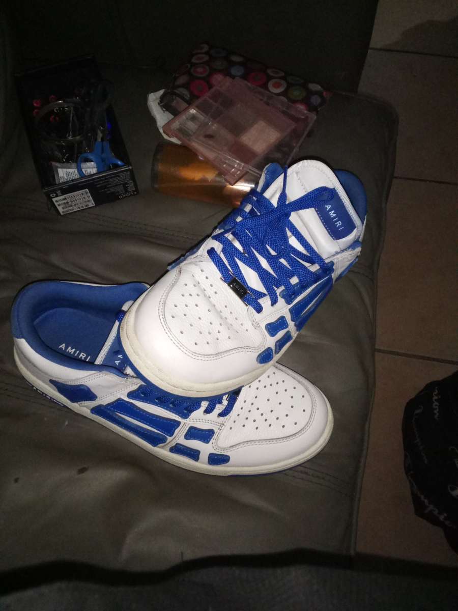 AMIRI SKEL TOP SIZE 10 BLUE AND WHITE SNEAKERS
