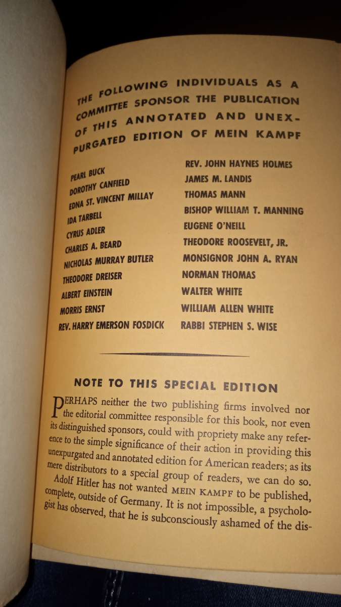 MEIN KAMPF ADOLPH HITLER 1939 BOOK