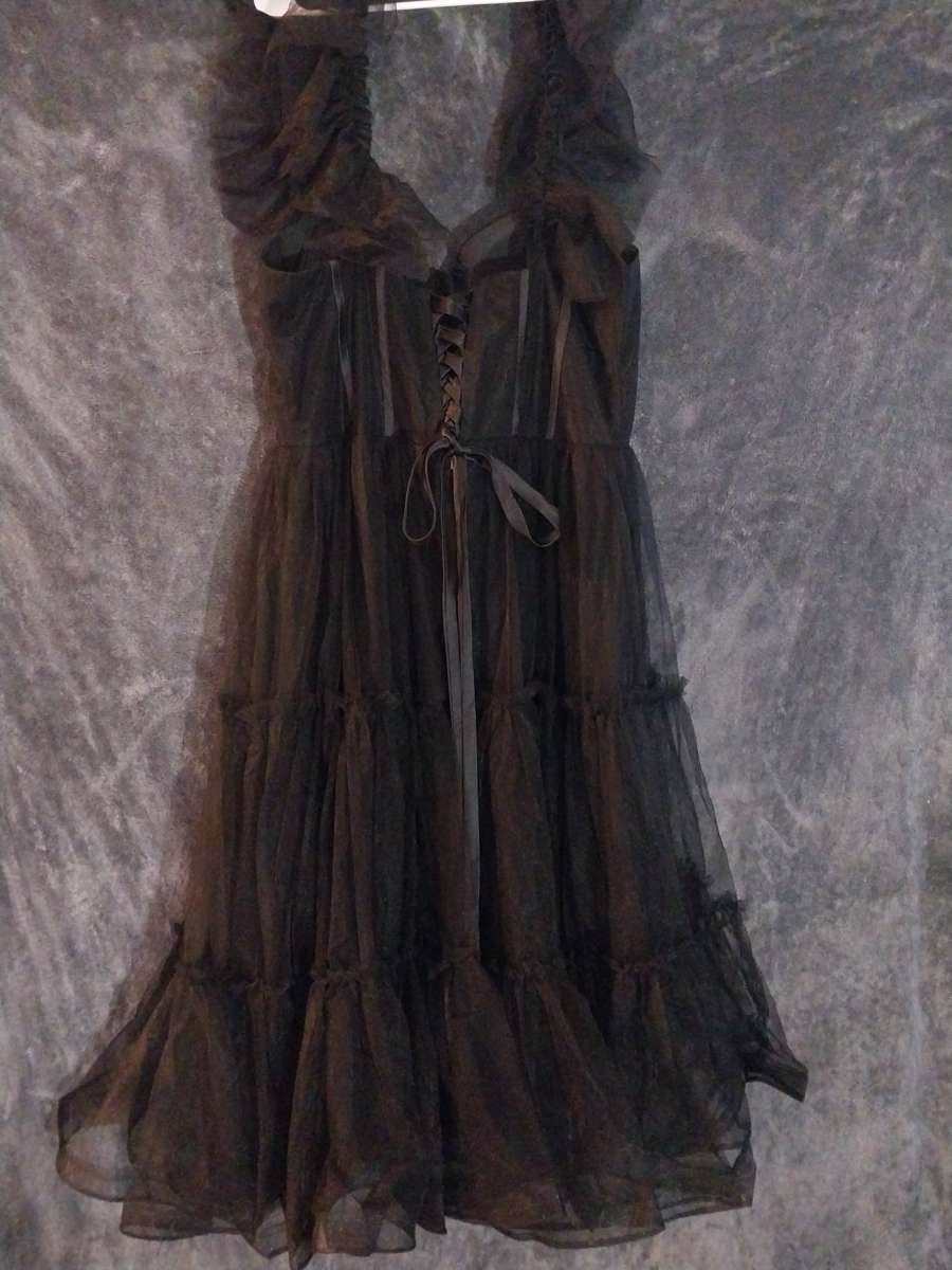 Corset style Corset is see thru around the bust