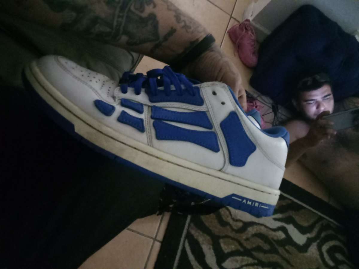 AMIRI SKEL TOP SIZE 10 BLUE AND WHITE SNEAKERS
