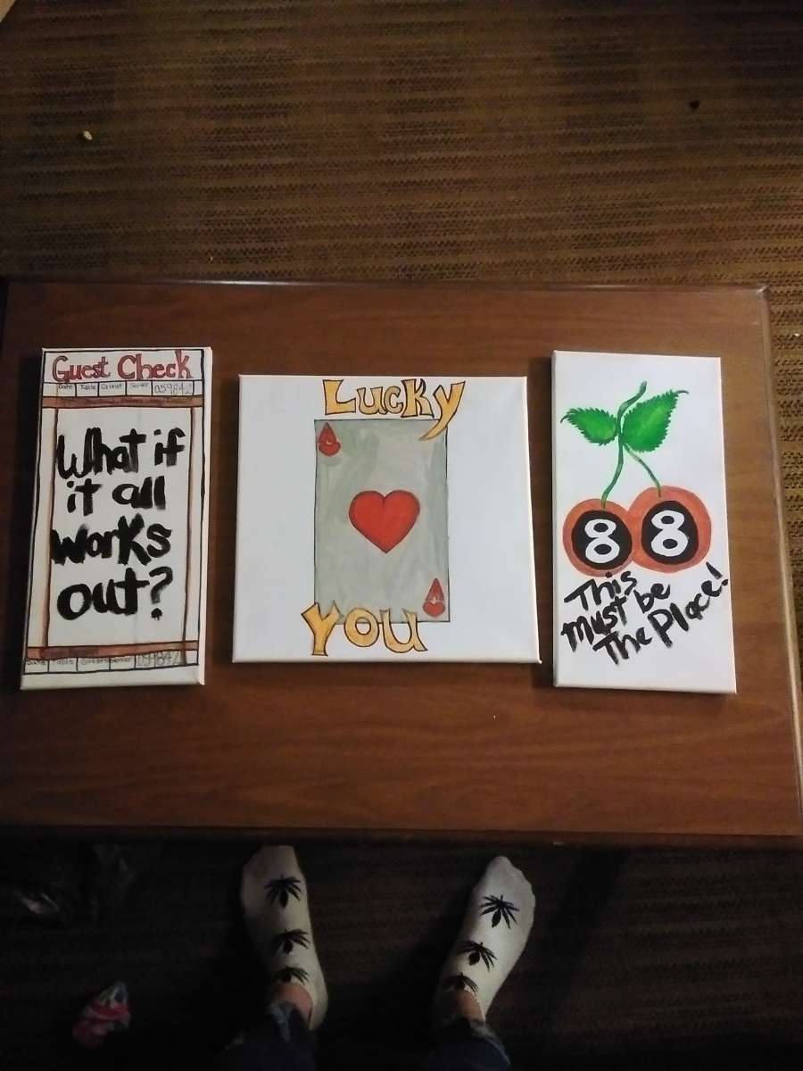 3 piece hand painted picture set