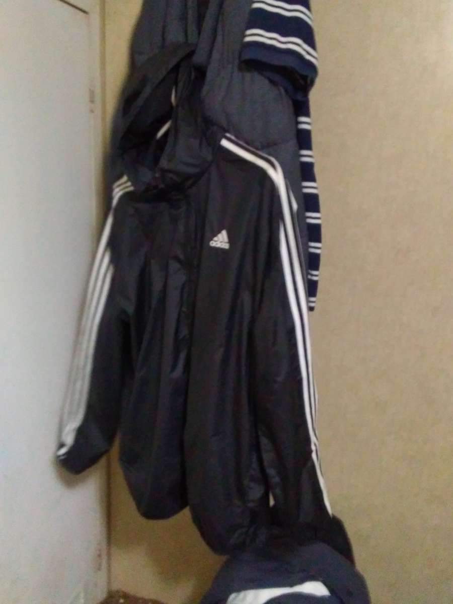 mens Adidas hoodie rain jacket large