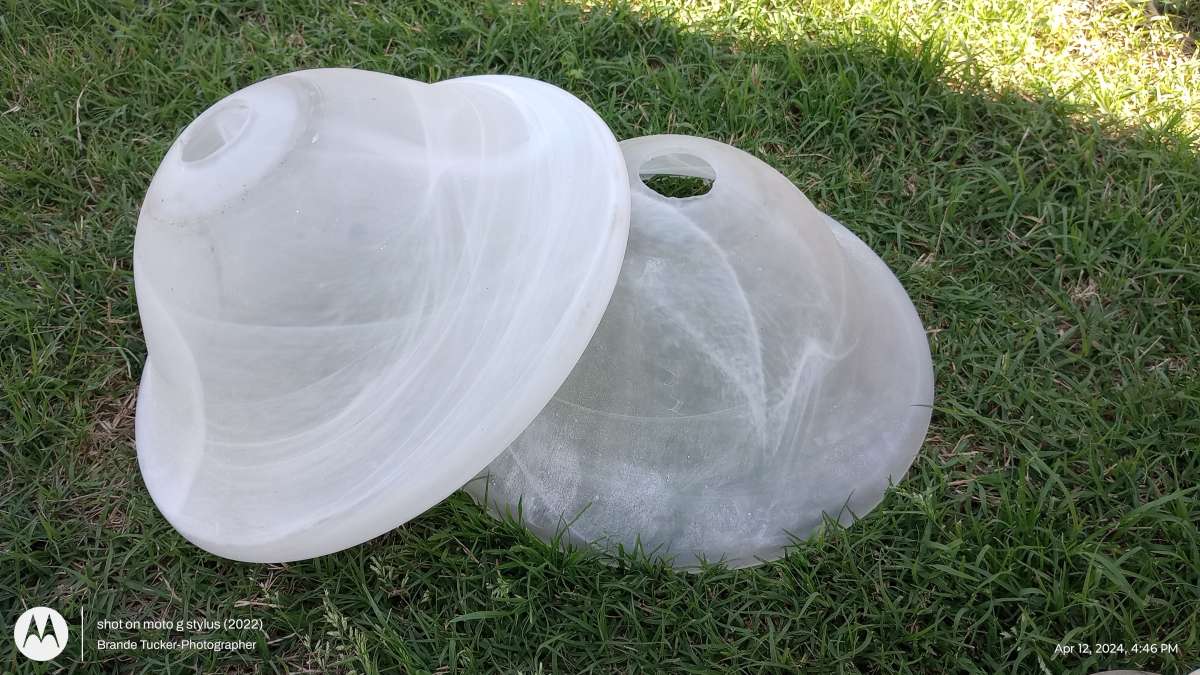 Medium frosted white swirl light fixture dome