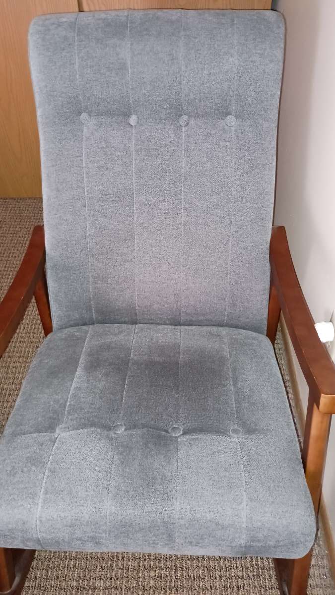 Gray rocking chair