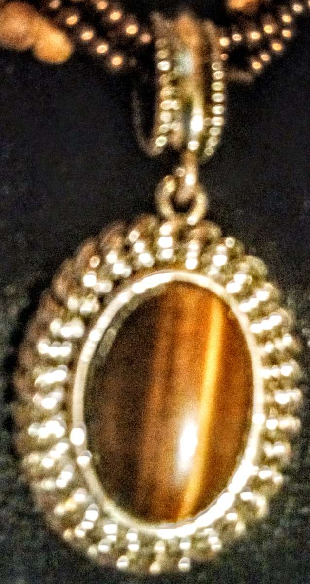 Avon Tiger Eye Pendant with 3 Beaded Strands