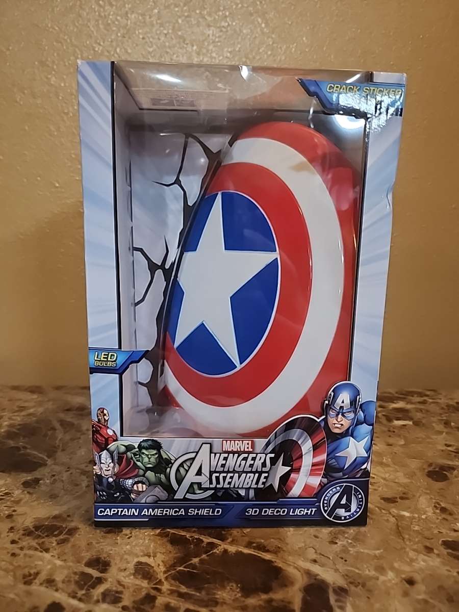 Captain America Night Light Wall Decor Marvel Brand