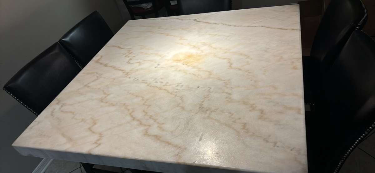 marble table with chairs