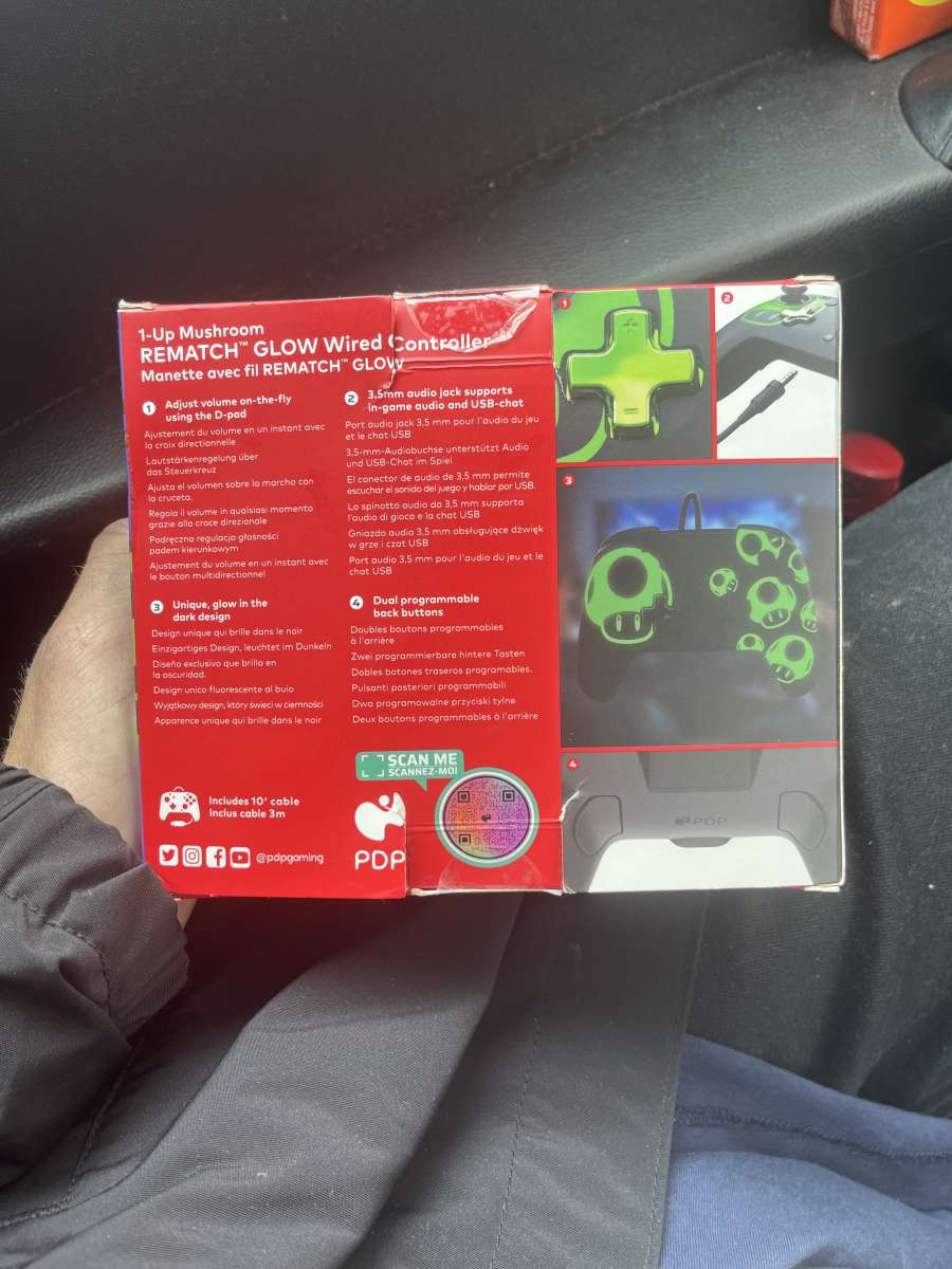 Super Mario Themed REMATCH GLOW Wired Controller For Nintend