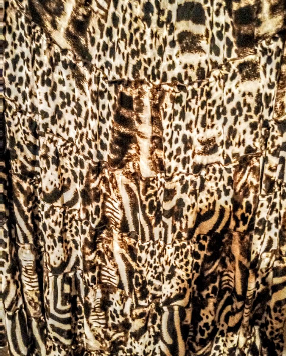 Brown and White Animal Print Skirt