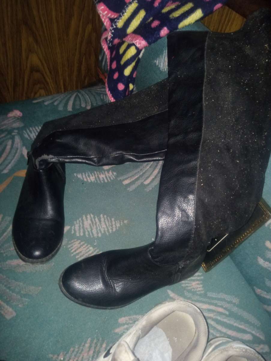 black boots knee high