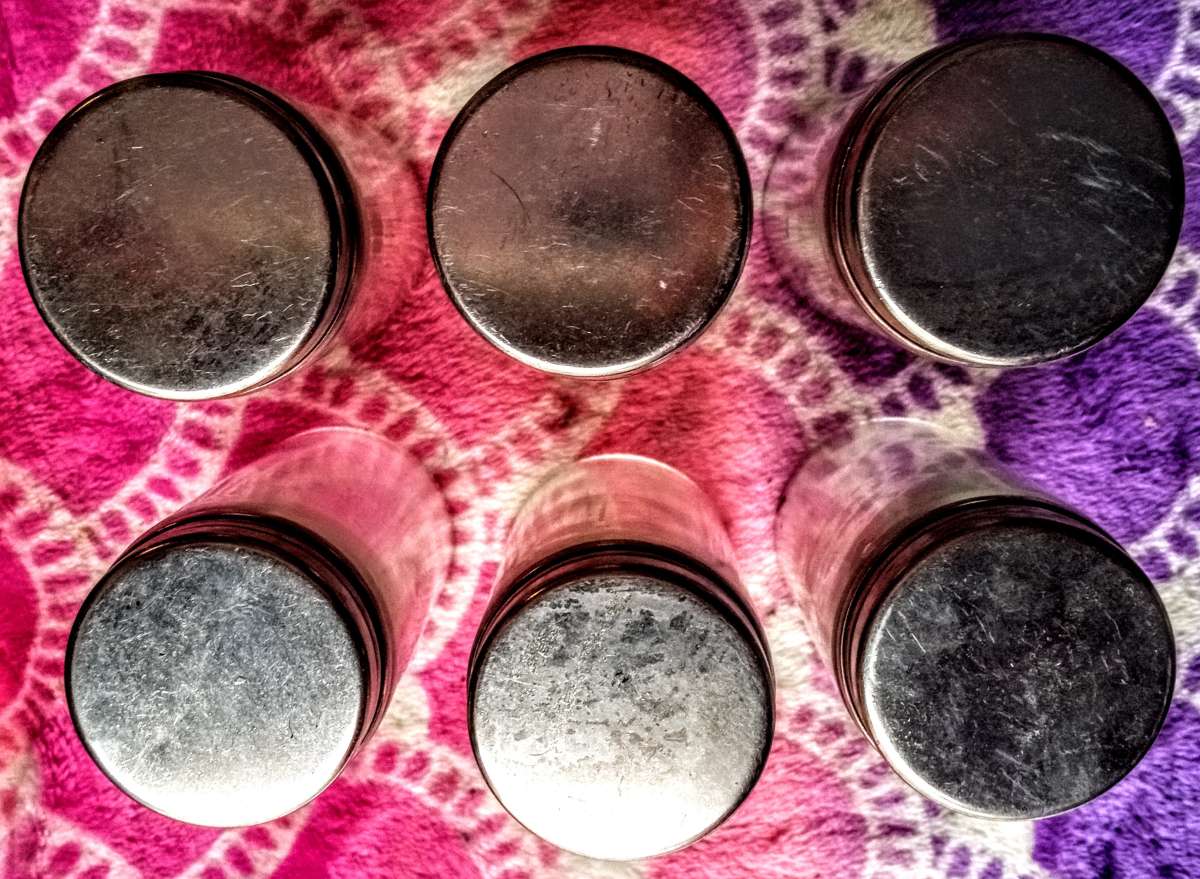 6 Clear Glass Spice Jars with Metal Lids