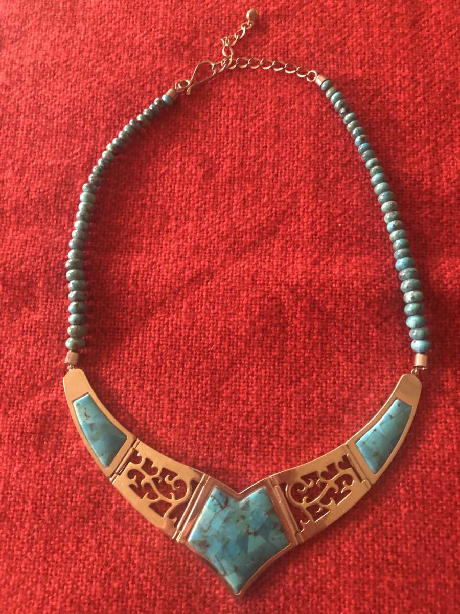 Jay King Gemstone Signed DTR  Copper and Inlay Turquoise Nec
