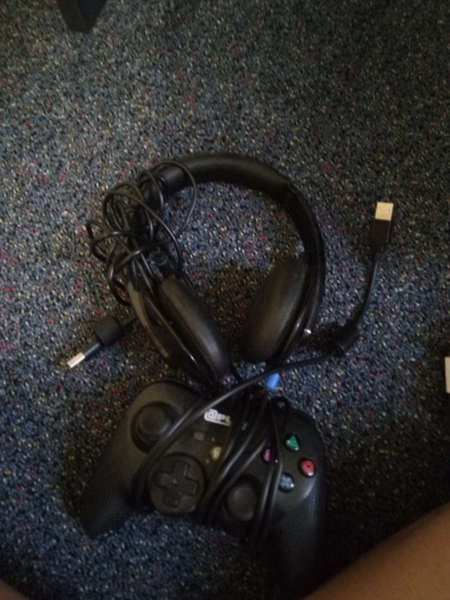PS3 with controller and headset