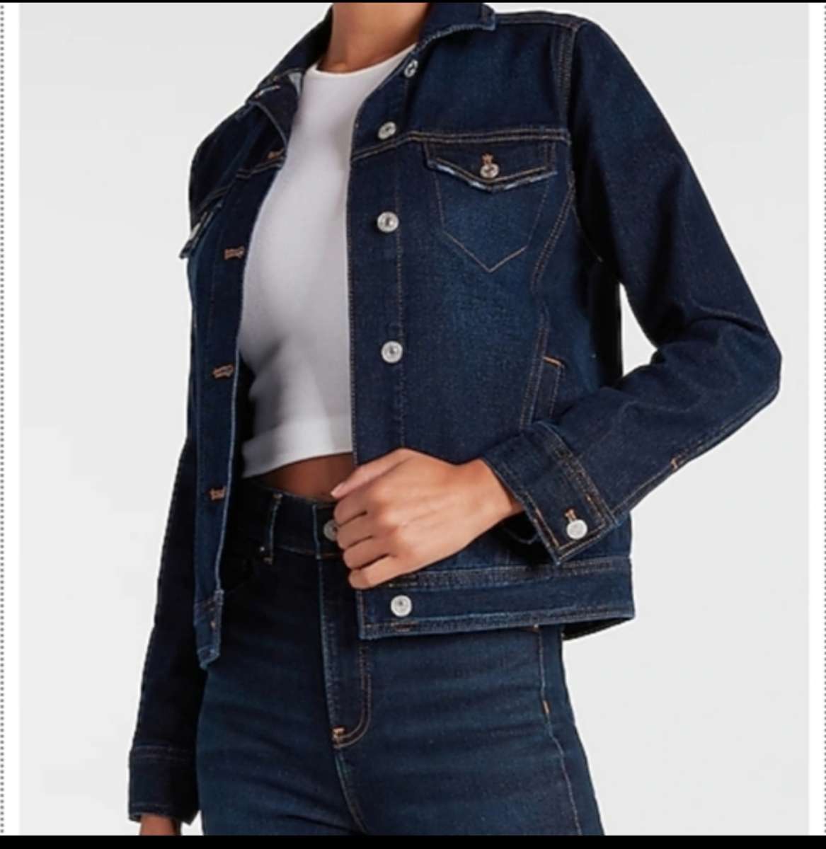 Express Dark Wash Denim Jacket Sz Med