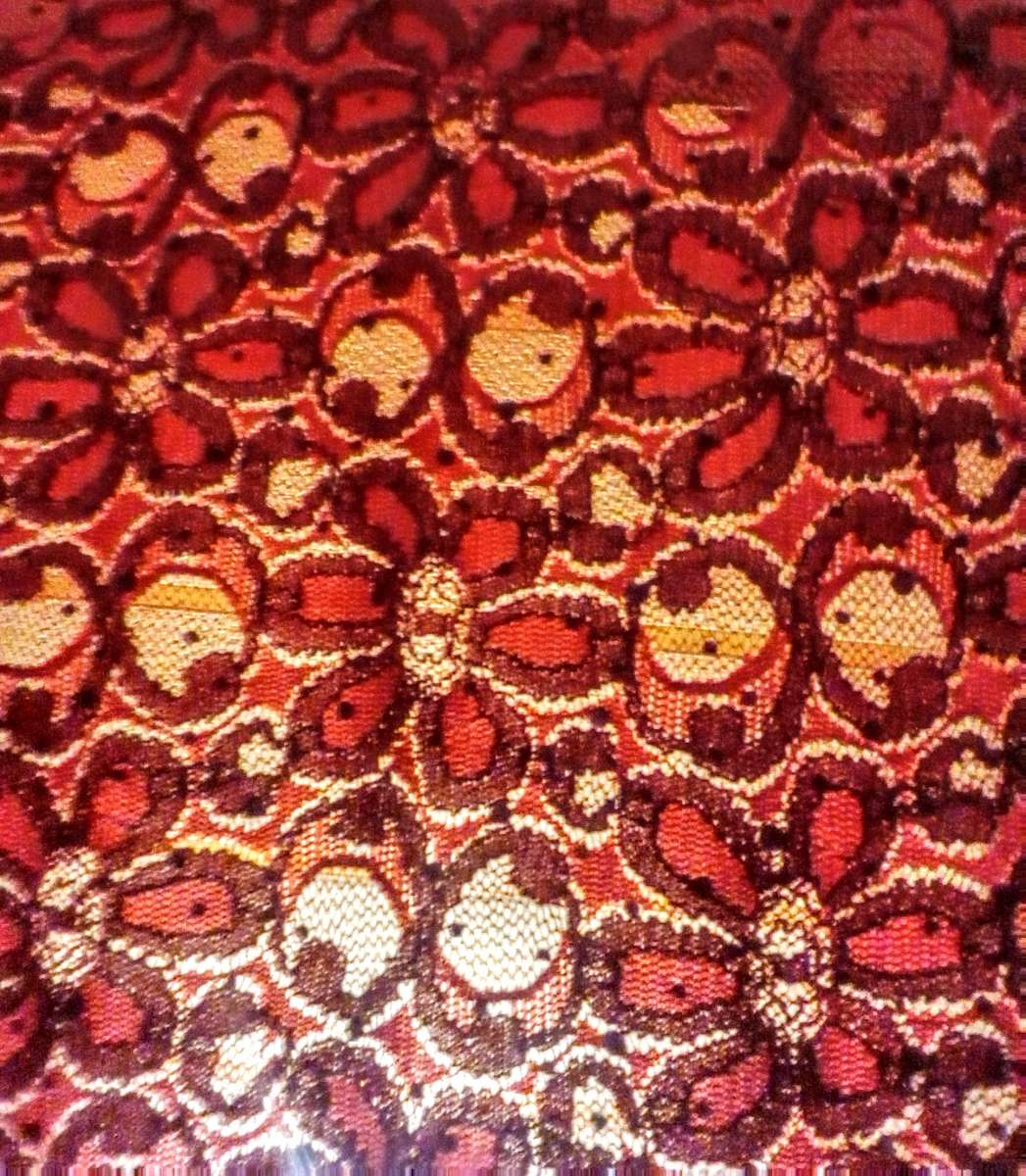 Cato Red Sequins Sheer Lace Long Sleeves Shirt