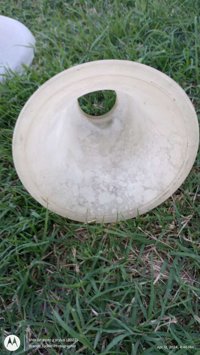 Small tan spotted light fixture dome
