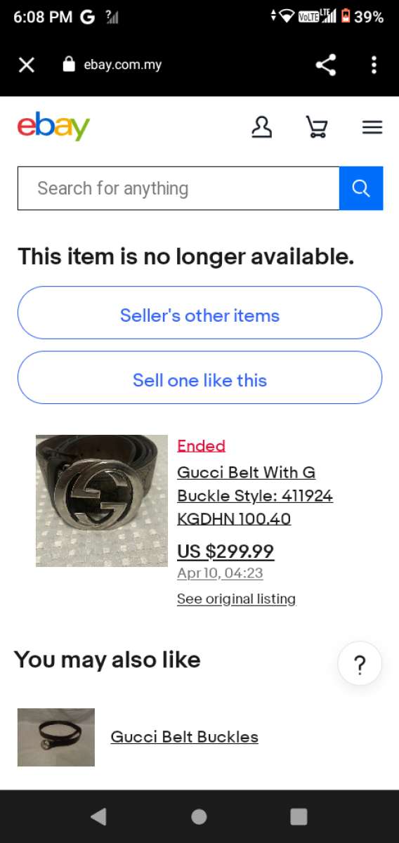 Gucci belt buckle broke