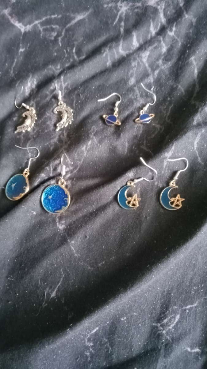 Moon themed earrings