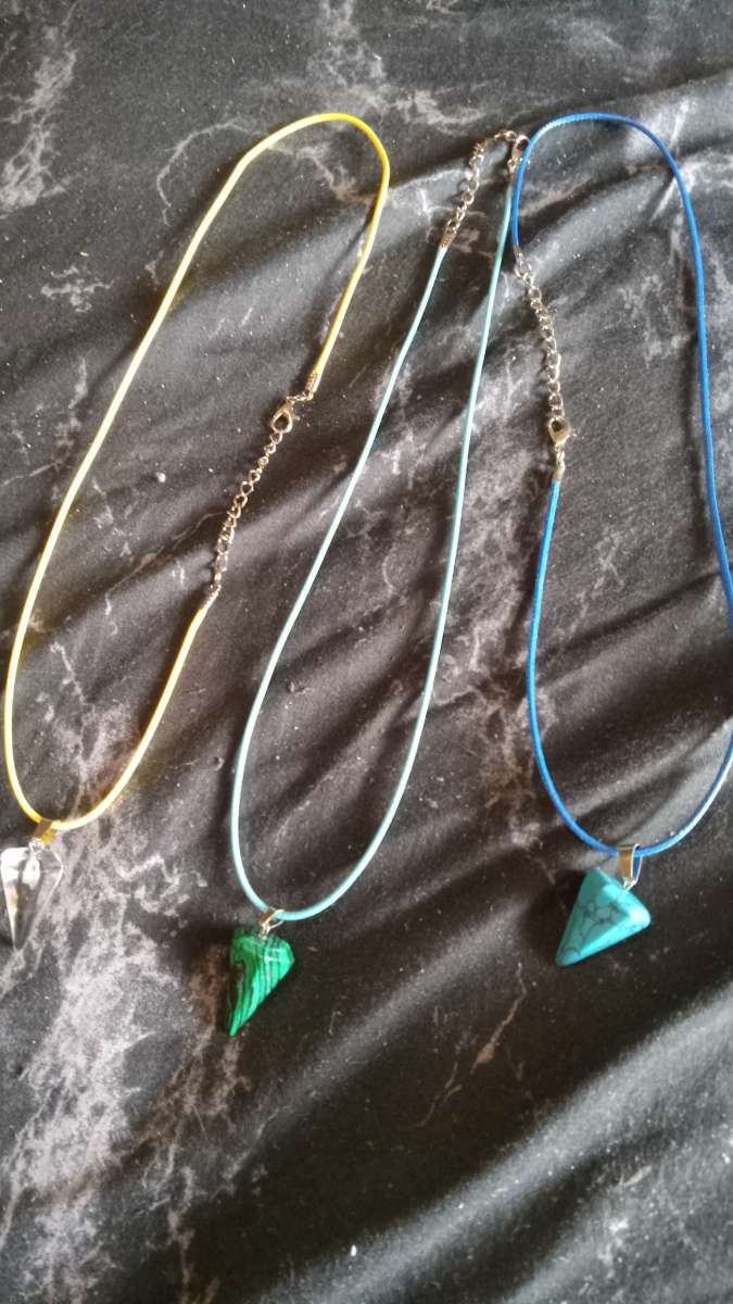 colorful pendulum shaped necklace