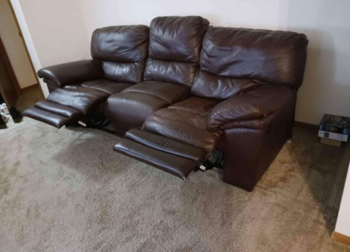 Leather Reclining Loveseat