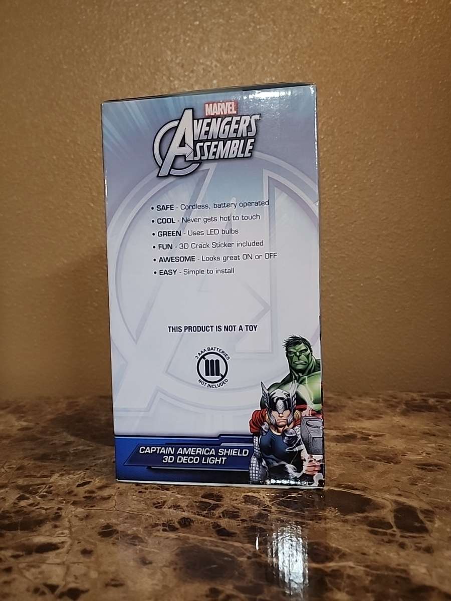 Captain America Night Light Wall Decor Marvel Brand