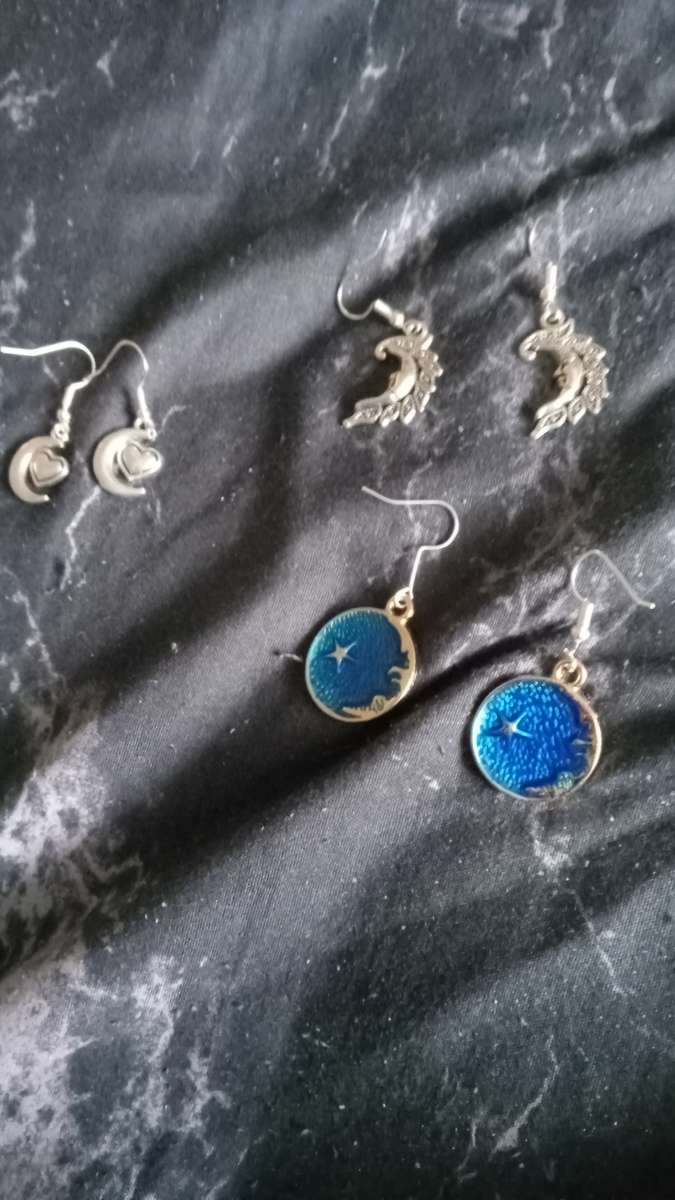 Moon themed earrings