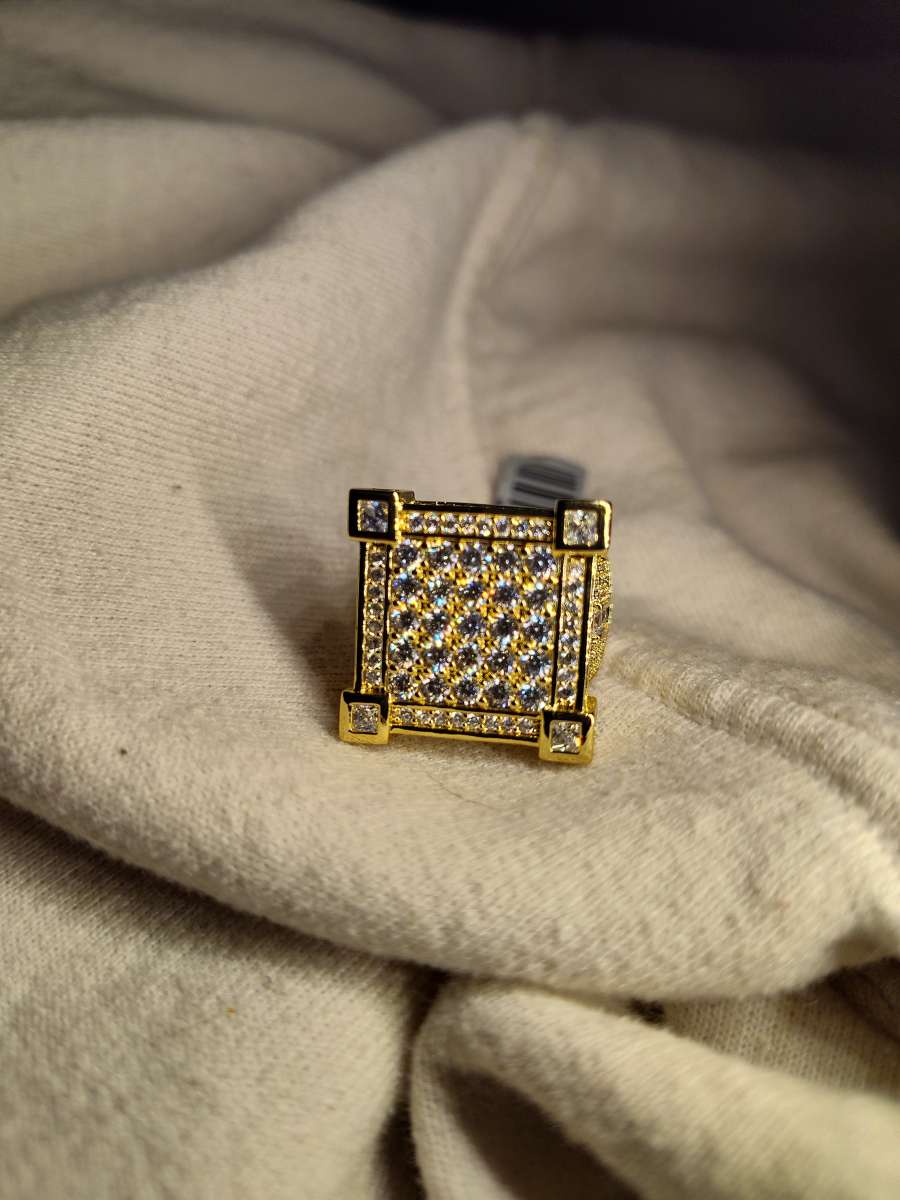 mens sz 9 14kg over 925 Sterling Silver and icy Cz