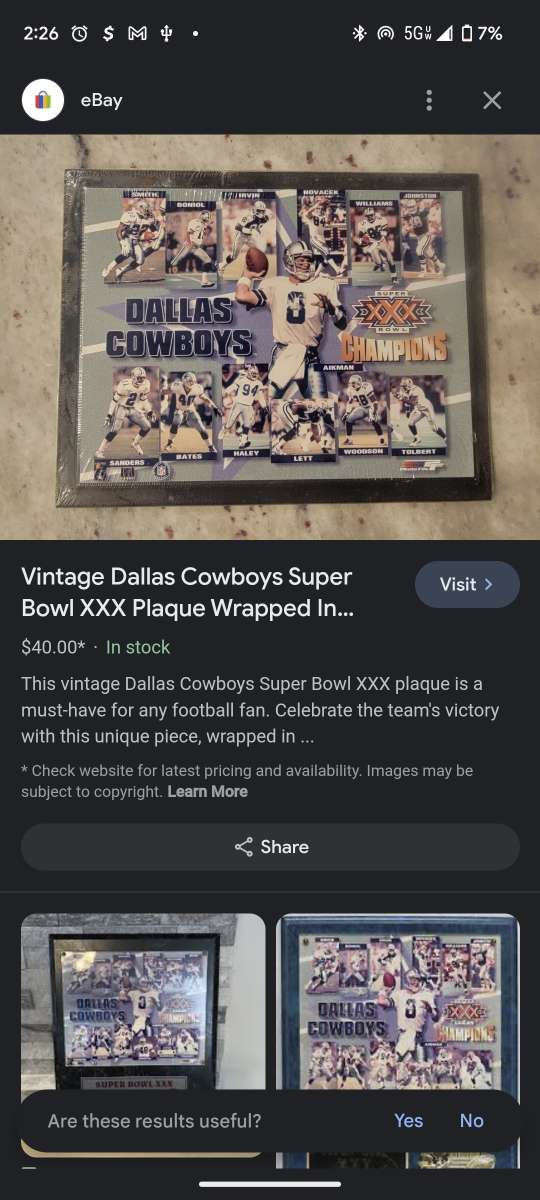 Dallas cowboy sports memorabilia