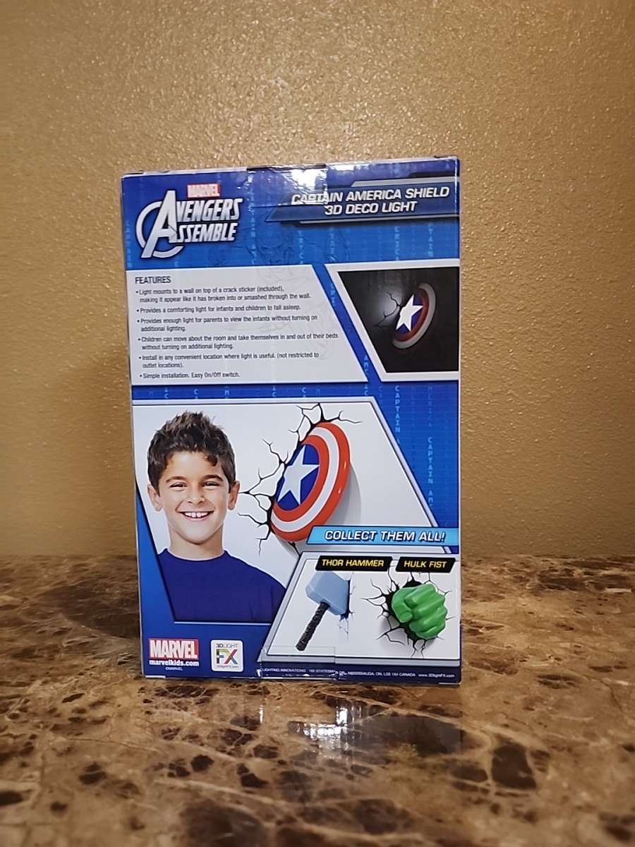 Captain America Night Light Wall Decor Marvel Brand