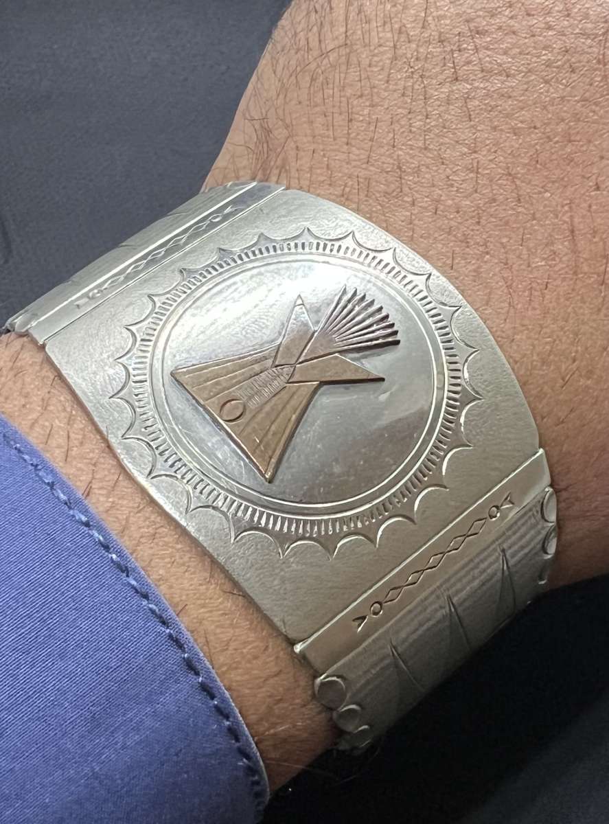 Collectable Old  Authentic Eygptian Sliver Plated Bangle