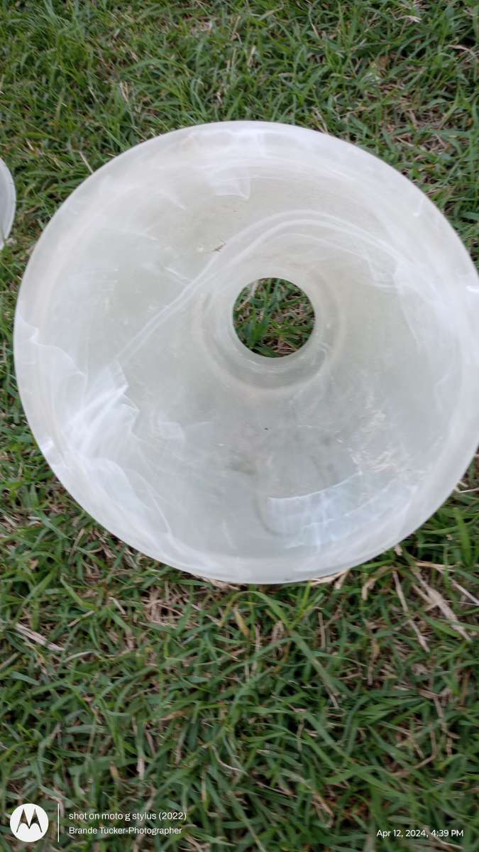 small frosted glass light fixture dome