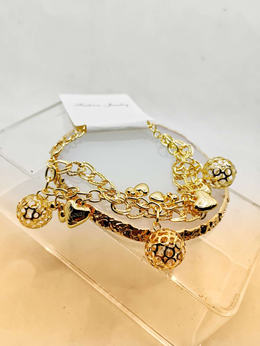 Chunky Gold Hearts Bracelets