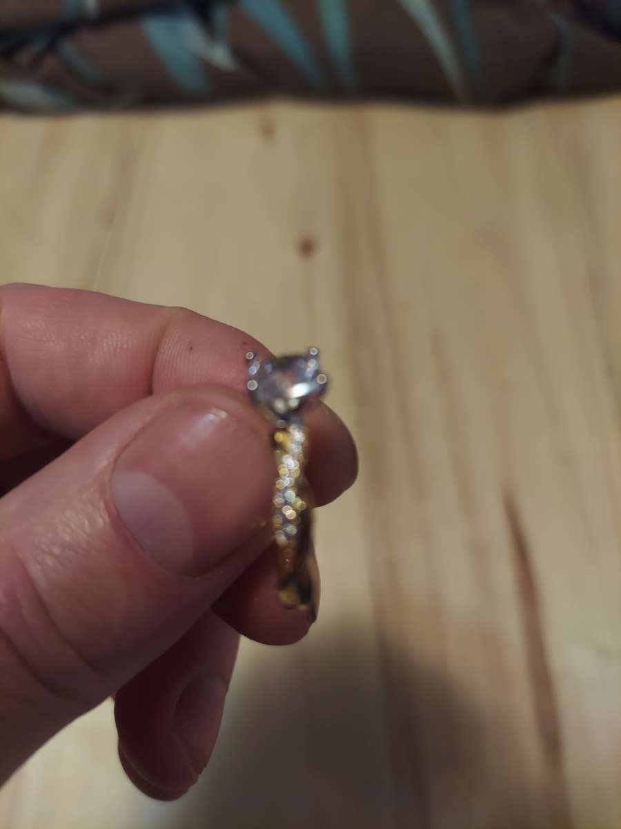 This is 14 Kgold over Sterling silver Its OK Size six