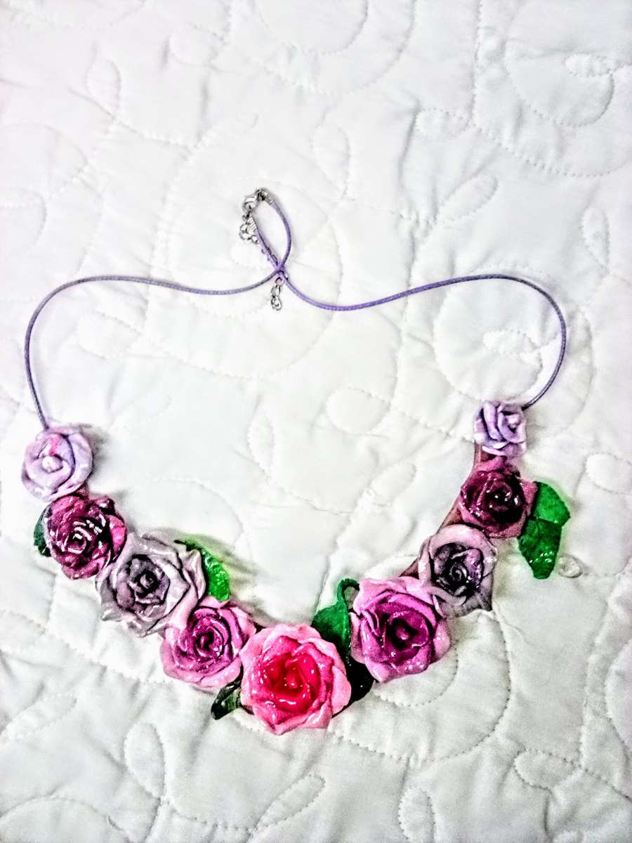 Handcrafted One of a kind Original Rose Statement Necklaces