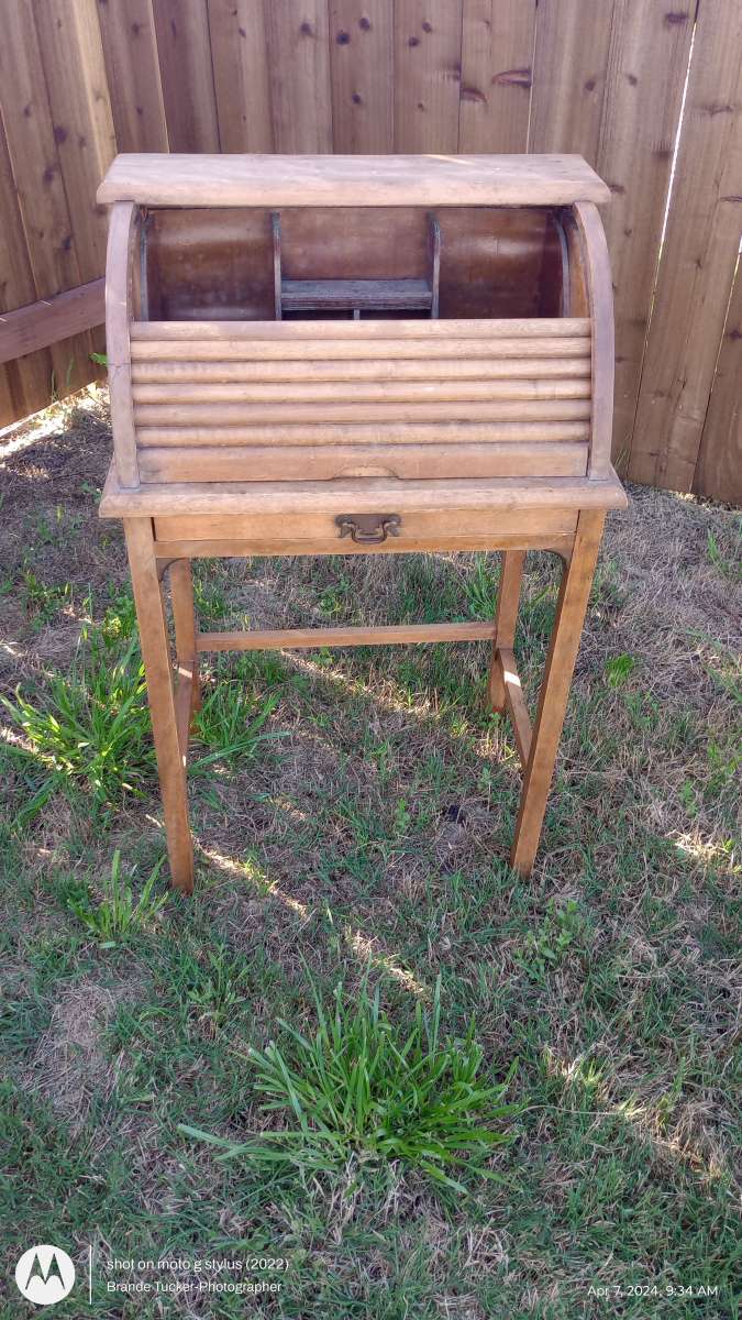 Antique roll up door childs school desk