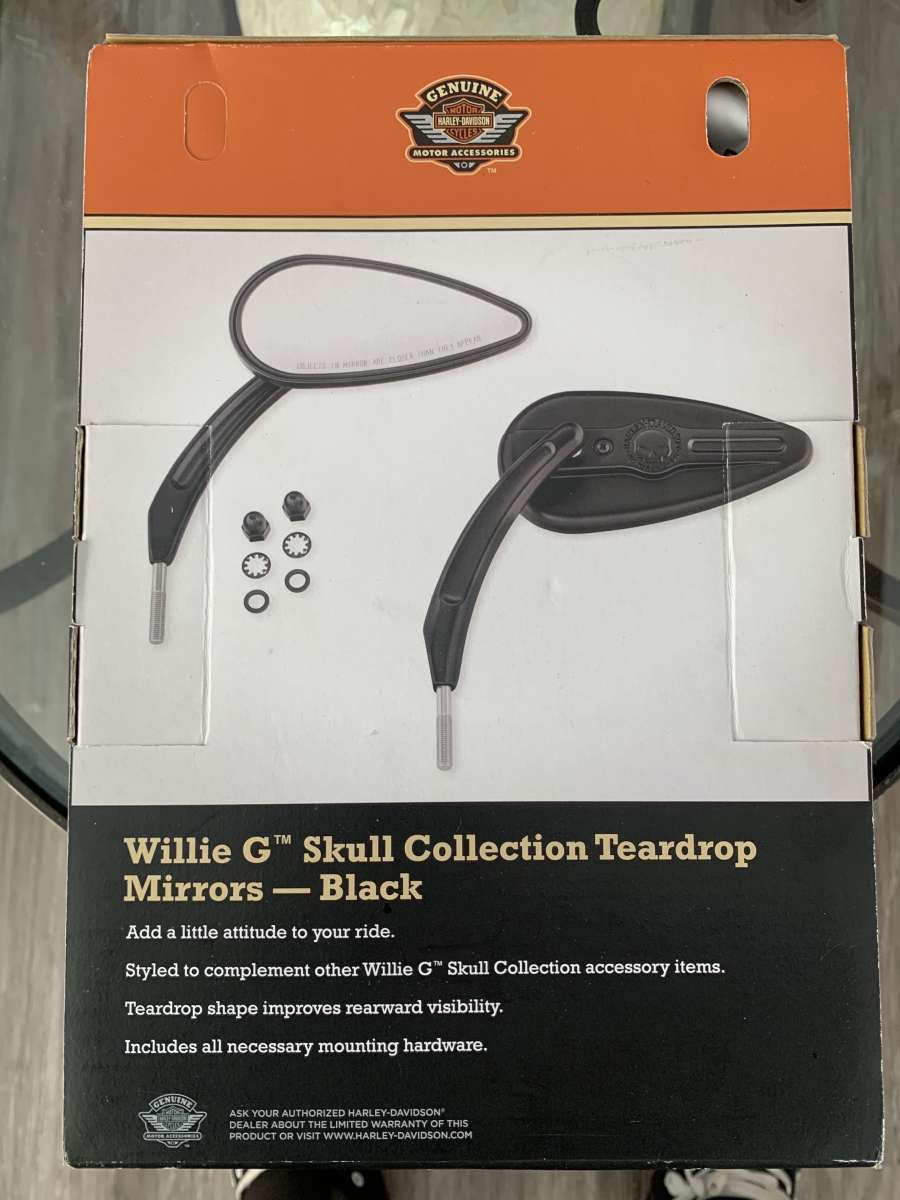 Harley Davidson Willie G Skull Collection Teardrop Mirrors