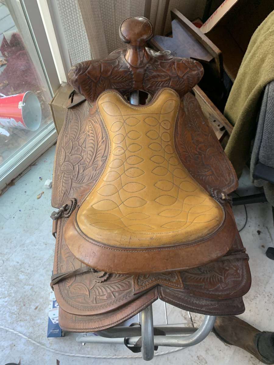 horse saddle and stand