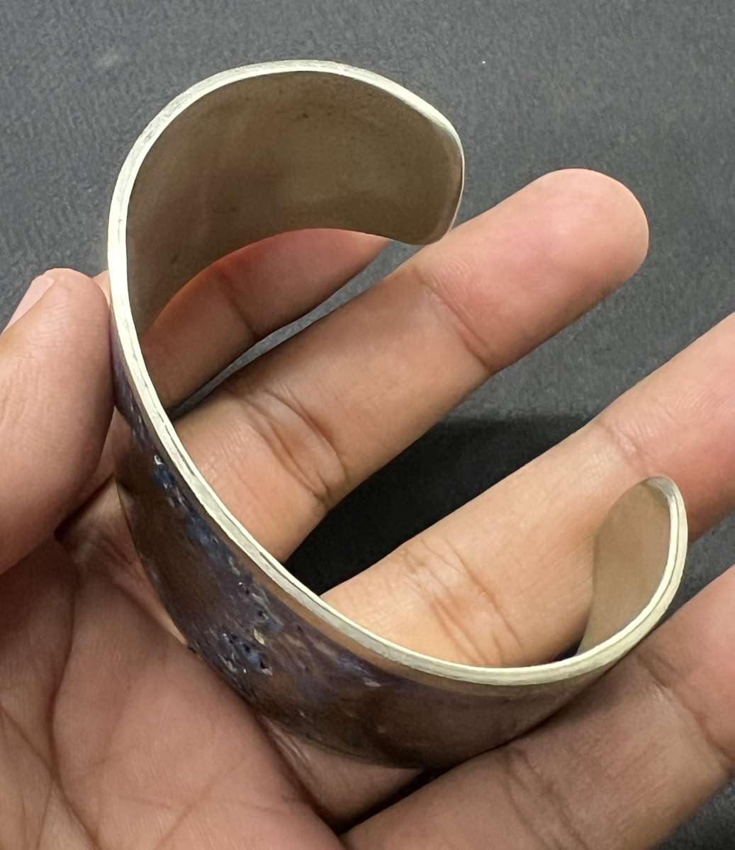 Beautiful Old Vintage Mixed Sliver Blue Painted Bangle