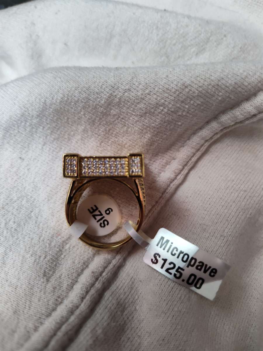 mens sz 9 14kg over 925 Sterling Silver and icy Cz