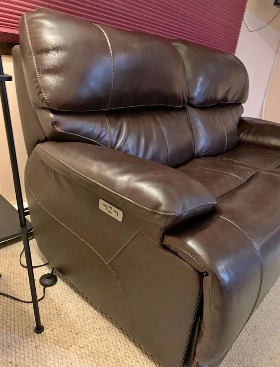 Leather Reclining Loveseat