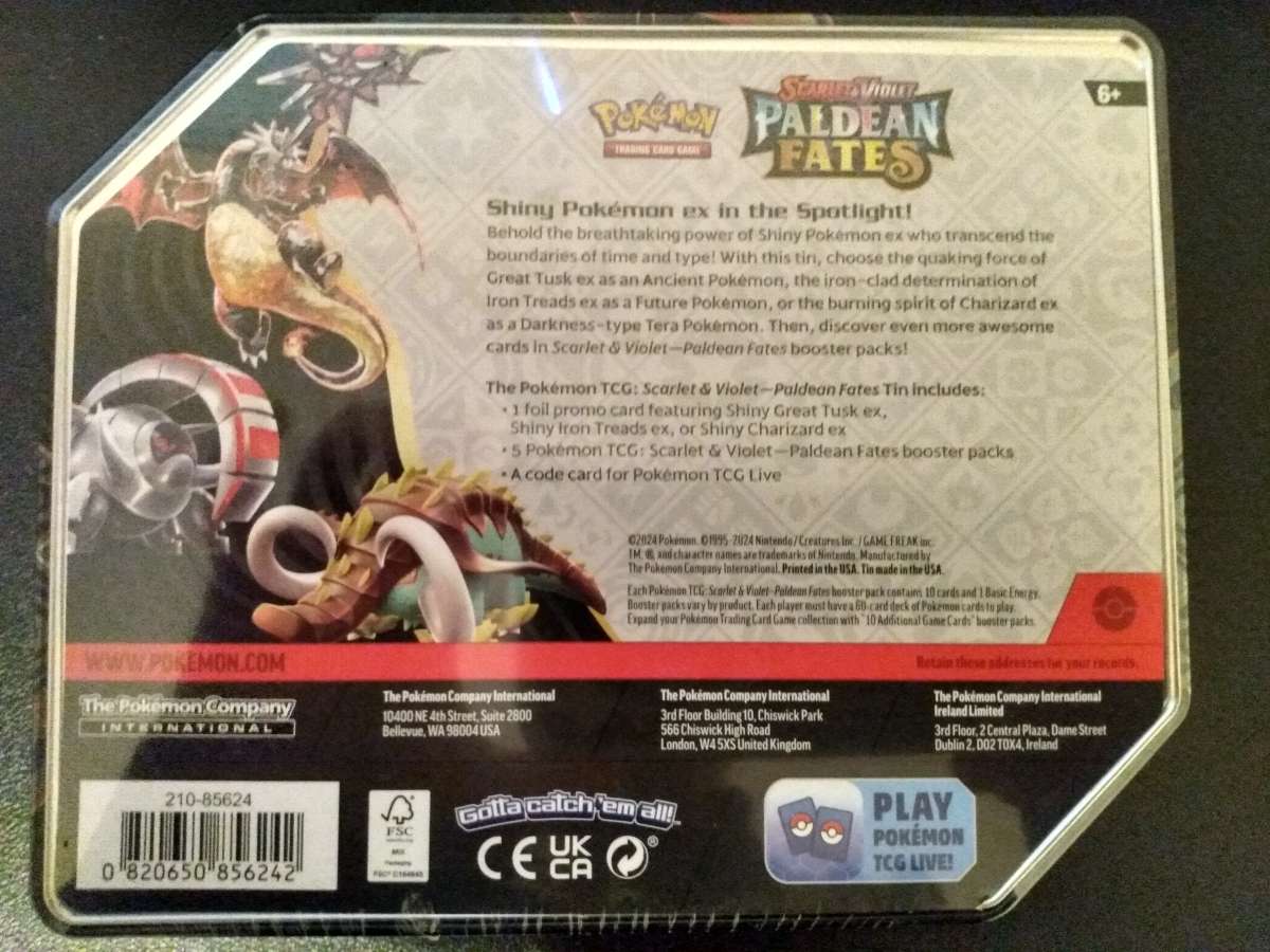 Pokemon Charizard Ex Tin