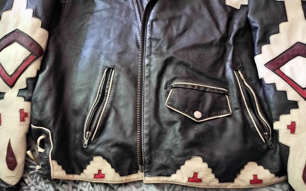 vintage 80s leather motorcycle jacket