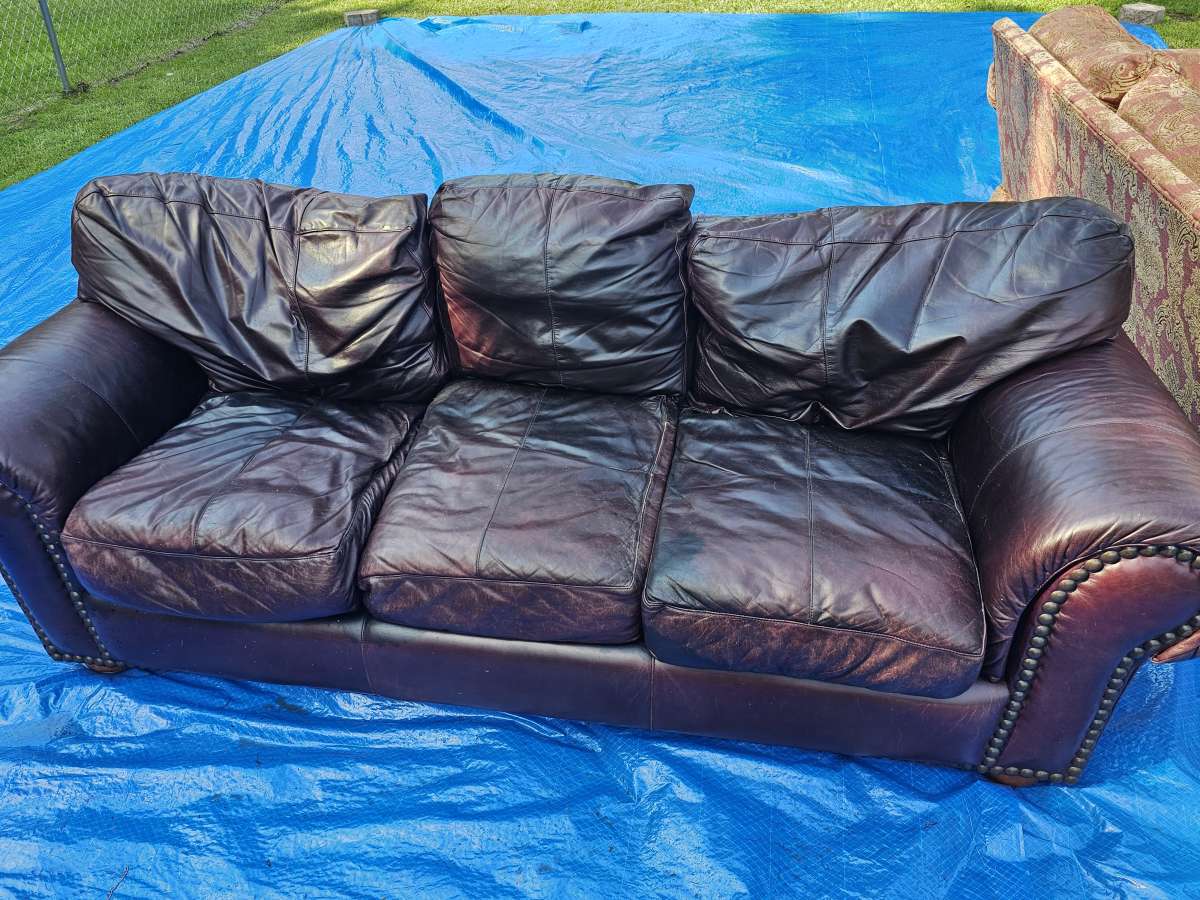 real leather couch