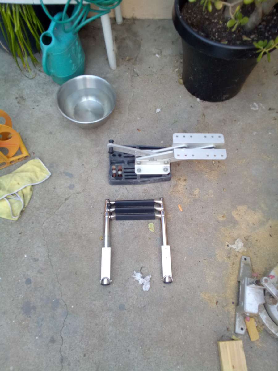Fulton trolling motor mount and a brand new boating ladder