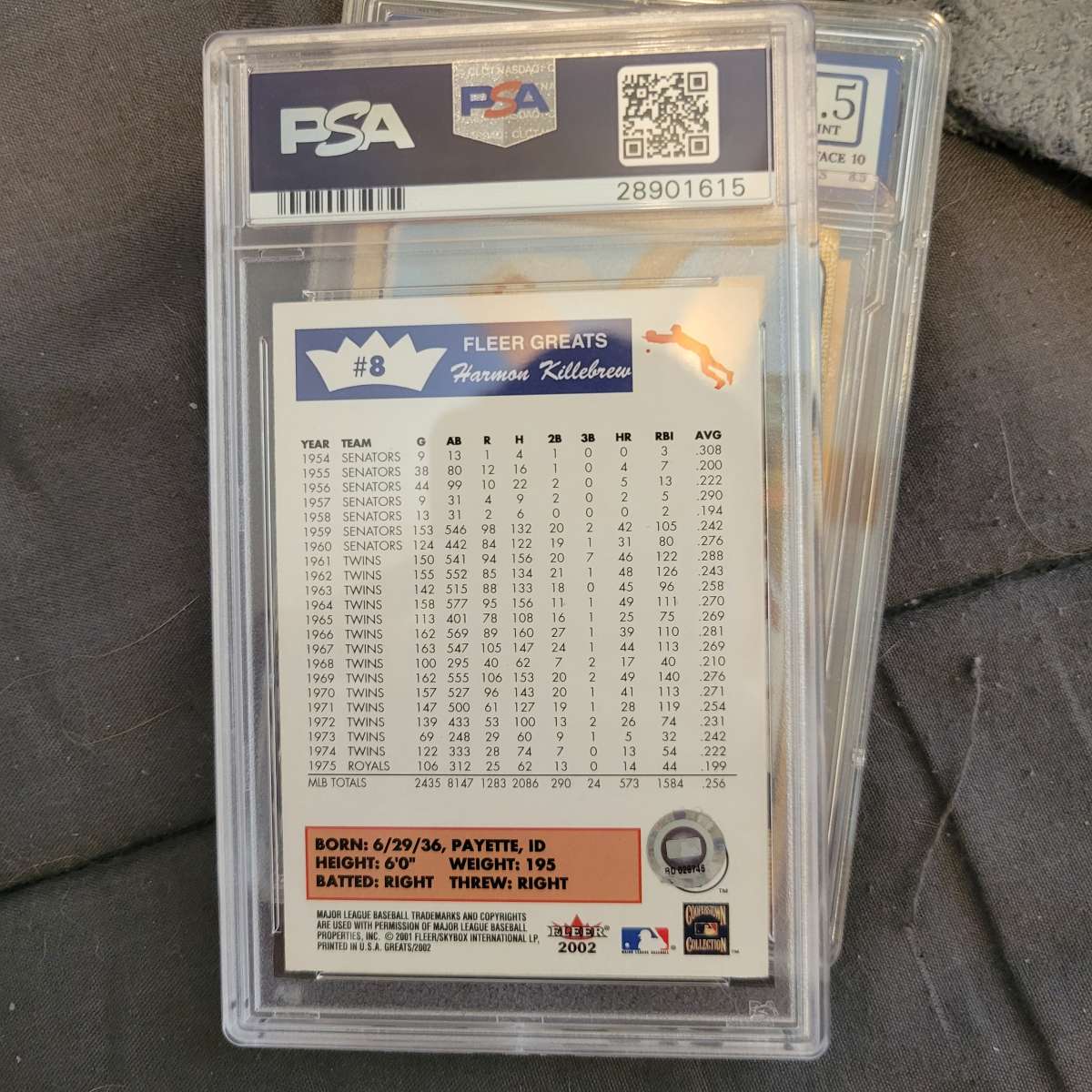 harmon killebrew signed baseball card